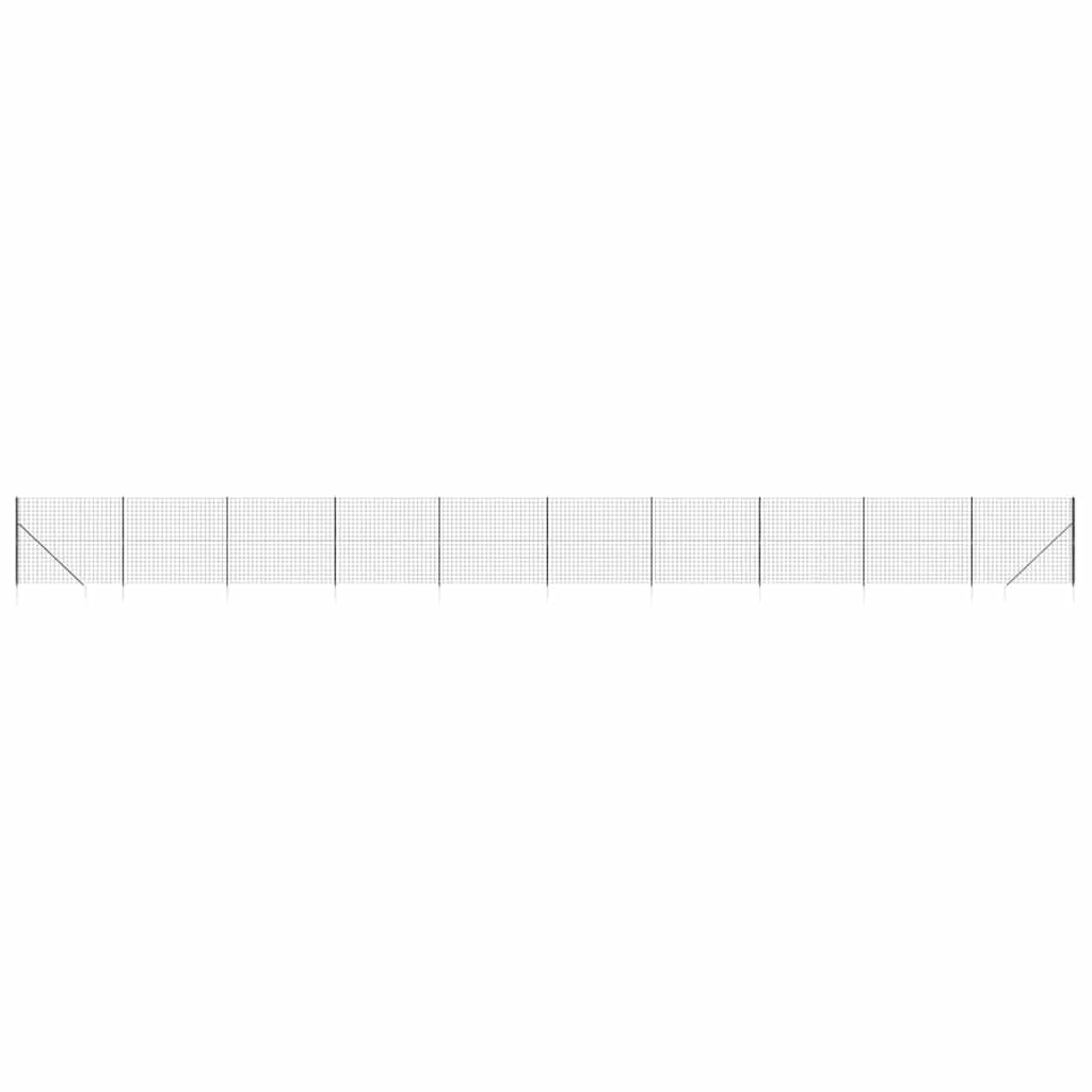 vidaXL Wire Mesh Fence, Garden Fence with Spike Anchors, Wire Fencing Mesh for Chicken Rabbit Rats Fox Badger, Wire Mesh Roll, Anthracite 1.4x25 m