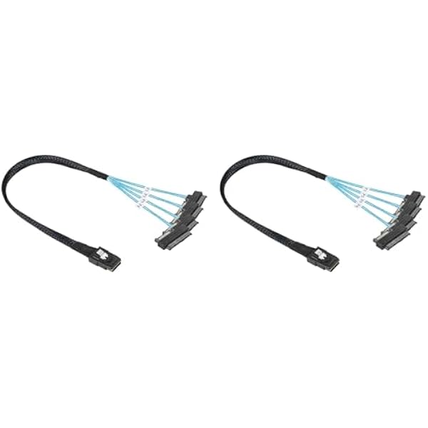 2X Mini Sas Sff-8087 do 4 Sff-8482 Server Array Card Dysk Twardy Kabel Danych Kabel Zasilający 1m