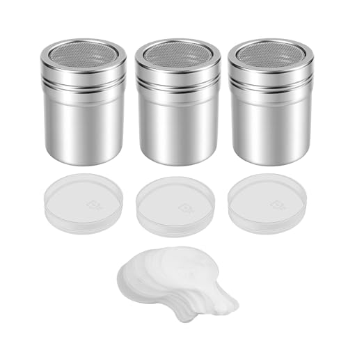 19PCS Saupoudreuse Cacao, Saupoudreurs De Sucre En Acier Inoxydable Pour Cacao Cafe Et Poudres Alimentaires Saupoudreuse Cacao Et Sucrier Pour Sucre En Poudre Arroseur A Poudre Pour Cuisine