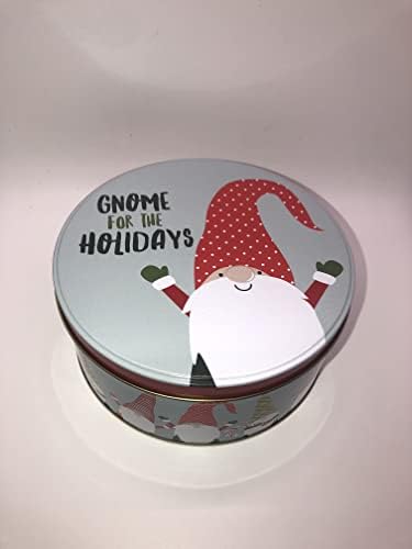 GNOMES CHRISTMAS TIN CONTAINER FOR COOKIES BROWNIES OR CANDY