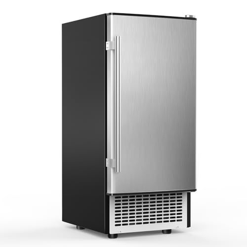 Image of SOZT Under Counter Ice Maker, 120LBS /24H Commercial Ice Machine | Self-Cleaning & 24H Timer, 30LBS Storage - Reversible Door, Built-in /Freestanding Design for Home Bar Cafe Restaurant