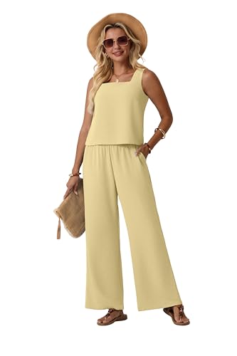 Lepunuo Two Piece Sets for Women Dressy Wide Leg Pants Lounge Sets - image 2