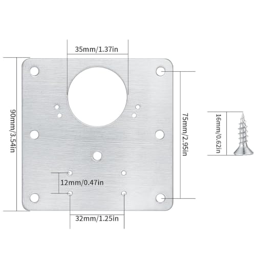 Image of Cabinet Hinge Repair Plate Kit with Mounting Screws, Stainless Steel Furniture Hinge Reinforcement Board for Kitchen Cabinet, Cupboard, Wardrobe, Closet and Wooden Door Repair