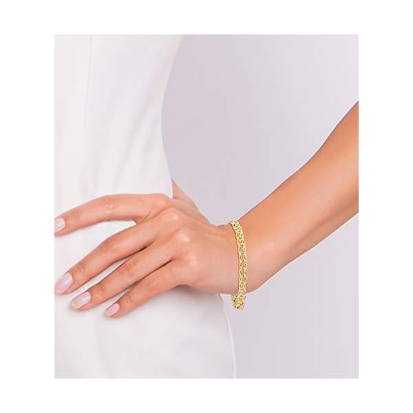 MiaBella-18K-Gold-Over-Sterling-Silver-Italian-Byzantine-Bracelet-for-Women-65-7-75-8-Inch-925-Handmade-in-Italy Miabella Italian 18K Gold Over Sterling Silver Byzantine Bracelet for Women, Handmade in Italy (Length 7.5 Inches)