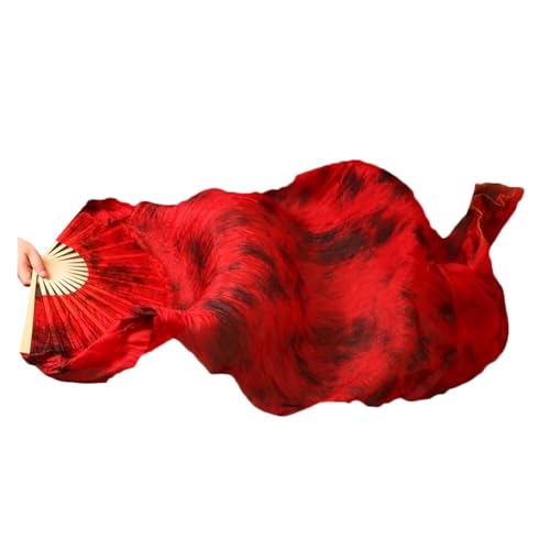 Voiles d'éventail de danse orientale en soie multicolore 150x90 cm