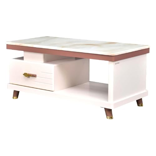 Image of Royaloak Melaka Malaysian Marble CoffeeTable | Italian Art Marble CoffeeTable | HDF with High Gloss Reflective Finish | Ample Storage | CoffeeTable with Seating | Modern Coffee Table | Durable