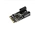 KALEA-INFORMATIQUE M.2 Controller-Karte (M2 NGFF) Typ PCIe M oder B+M Key 2 SATA 3.0 6Gbps Port mit JMB582 Chipsatz.