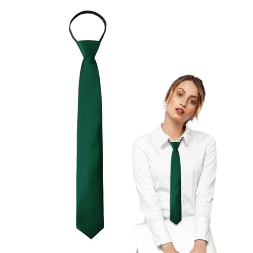 Image of Luckyvestir Womens Tie, Pre Tied Black /Red Ties for Women Adjustable Zipper Womens Necktie