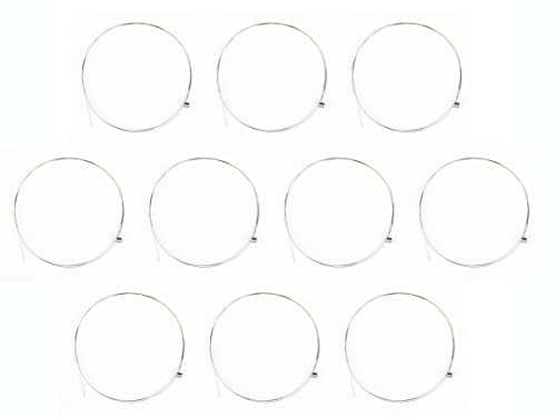 LGEGE Lot de 10 cordes de guitare acoustique B-2nd High E, tension légère en laiton résistant à la corrosion, bien équilibrées, claires et lumineuses (.014) accessoires de remplacement pour guitare Cover