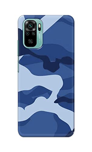 Image of Printed Hard Back Cover Case for Mi Redmi Note 11 SE Back Cover (Army Blue Pattern) -702