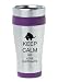 Purple 16oz Insulated Stainless Steel Travel Mug Z407 Keep Calm and Love Elephants