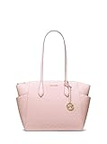 Michael Kors Women's Marilyn Medium Top-Zip Tote Bag, Gold-Tone Hardware/Mk Signature/Powder Blush Multi