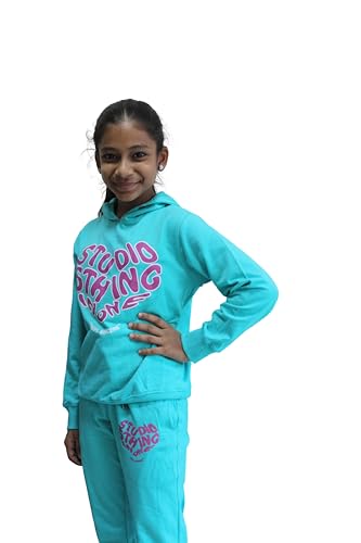 Image of LABEL MY Girls Cotton Loop Knit Full-Sleeve Printed Hoodie Sweatshirt & Joggers Tracksuit | Comfortable and Stylish Coord Set for Kids & Teens| 5-16 Years