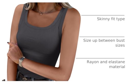 Image of ANRABESS Womens Sleeveless Scoop Neck Tank Top Ribbed Fitted Summer Basic Slim Cute Tops 2026