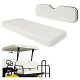 Wutist Universal Golf Cart White Seat Bottom &Amp; Seat Backrest Compatible With Yamaha,Ezgo Txt/Rxv/St, Club Car Ds &Amp; Precedent And Other 4 Passengers(2+2) Golf Cart Rear Flip Seat