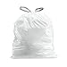 Plasticplace Custom Fit Trash Bags, Compatible with simplehuman Code R (200 Count) White Drawstring Garbage Liners 2.6 Gallon/ 10 Liter 16.5
