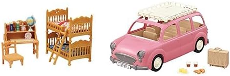 Calico Critters Children's Bedroom Set with Family Picnic Van - Complete Room Set with 19 Pieces & 10-Seater Vehicle