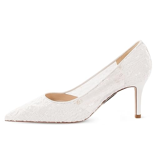 7or9 Women's Pumps Kitten Heels for Women Classic Pointed Toe Stiletto Heel Dressy Air-Touch Foam Shoes 2.75