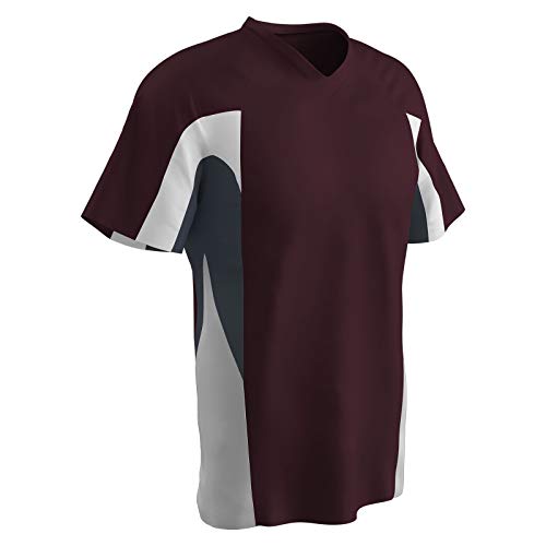 Maillot de sport adulte en polyester bordeaux Champro Relief col V