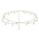 Belly Chain Waist Chains for Women, Sexy Body Chains Boho Layered Beach Waist Chain Adjustable Bikini Body Jewelry Waist Jewelry for Women Back Jewelries for Backless Dress