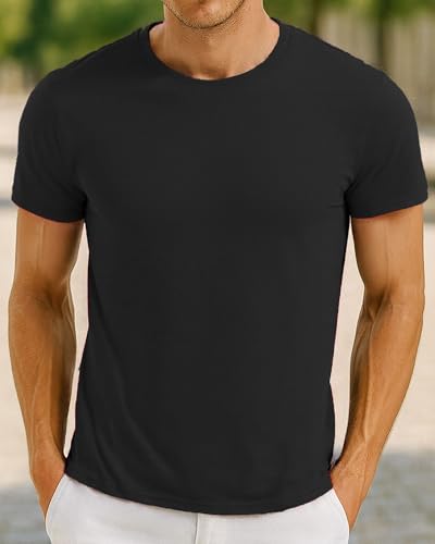 Men's T Shirts Short-Sleeve Crewneck Solid Color Fashion for Casual & Daily Wear