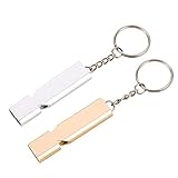 Girls'love talk 2 Stück Trillerpfeife, Signalpfeife Trillerpfeife Laut Notfall, Edelstahl-Pfeife mit Schlüsselanhänger für Schule Gym Outdoor Camping Angeln Wandern Jagen Lebensrettend im Notfal