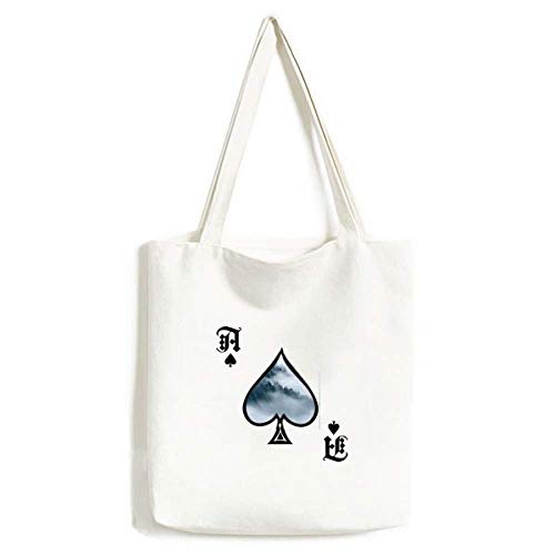 Sac à main lavable motif Mountain et Poker Spade - Grand sac cabas pour loisirs et voyage