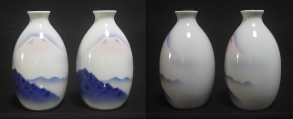 Amazon.co.jp: 徳利 盃 赤富士山絵 深川製磁 酒器揃 美術有田焼 宮内庁