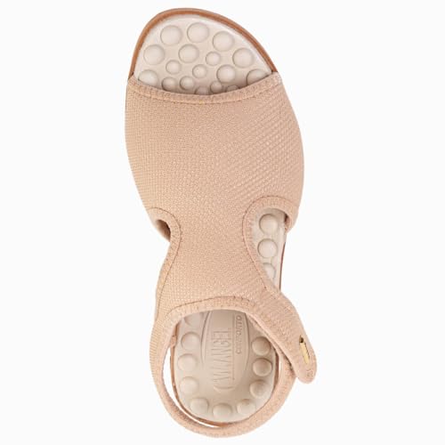 Sandalia Feminina Ortopédica Calce Fácil Massageadora Anatômica Leve Macia Via Angel 7601. (Bege, BR