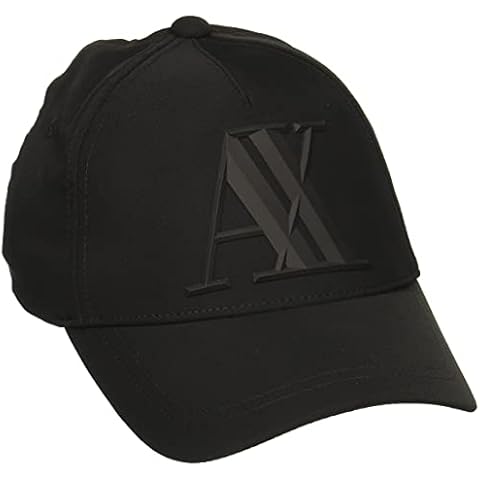 Armani Exchange Men's Rubber Logo Ax Cap Baseball, Black (Nero-Black 00020), One (Size: TU) Cover