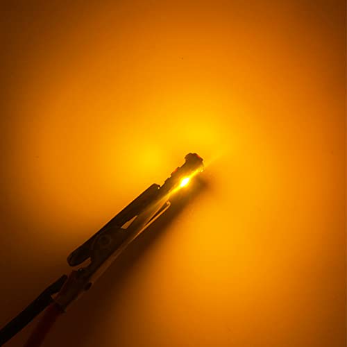 Image of 10-Pack Amber T5 2721 37 74 Wedge Led Bulb PC74 Twist Sockets Replacement Dash Dashboard Lights Instrument Panel Cluster LEDS Lamps