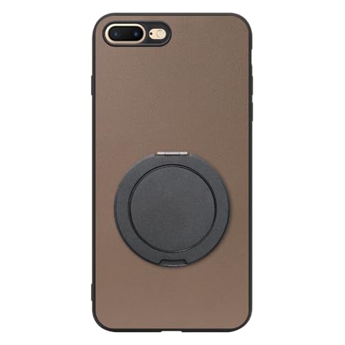 LOOF RING-SHELL �{�v ���U�[ �X�}�z�����O �X�}�z�P�[�X for iPhone 7 Plus / 8 Plus �p �P�[�X �J�o�[ �����O �����O�t�� �X�g���b�v�z�[�� �X�^���h �����h�~ �V���v�� �ϏՌ� ���^ �y�� leather [��