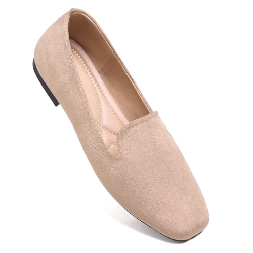 Image of Dear Time Women's Closed Toe Flats Shoes Comfortable Office Slip-on Casual Loafer Flats