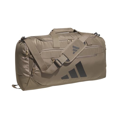 Image of adidas Defender 5 Duffel Bag for Sports, Gym and Travel, Khaki Six /Black, OSFA