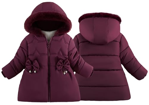 Manteau duvet avec poches et nœud papillon pour envelopper votre fille de douceur