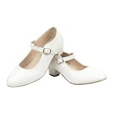 LE CÔTÉ CHIC | Zapatos Blancos de Baile Flamenco para Niña y Mujer de Iniciación | Talla 24-42 (Sistema Tallas Calzado EU, Niño (0-5 años), Mujer, Números, Mediano, 26)