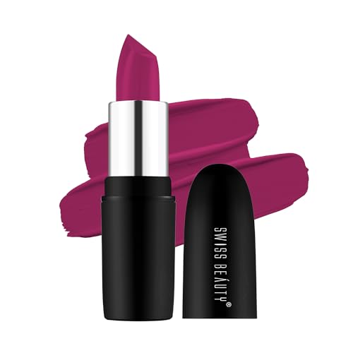Swiss Beauty Pure Matte Creamy Lipstick, Fuchsia Pink