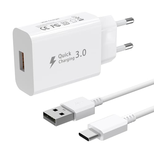 18W Cable Cargador 3.0 USB Tipo C, Cargador de Carga Rápida para Xiaomi Redmi Note 12, 11, 10, A2, 8, 10 Pro,F3, 11i, 10S, 11T, 9T, 8T, Mi12, Mi11, Mi10,MiA2, Pro5G, Poco X3 Note 8 Cargadors Carga