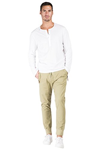 Level 7 Mens Ecru Premium Stretch Twill Drop Crotch Jogger Jeans4