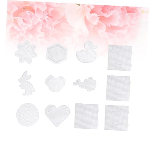 TOYANDONA 24 Peças Miçangas De Fusíveis Artesanais Diy Contas Derretidas Pegboards Transparentes Peg