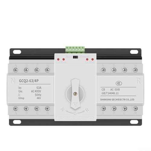 Interruttore di trasferimento automatico a doppia alimentazione, 2P 4P 63A livello CB AC230V AC400V 50Hz Interruttore di commutazione domestico, selettore elettrico (4P 63A)