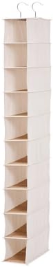 Honey-Can-Do SFT-01001 Hanging Shoe Organizer, Bamboo/Canvas, 10-Shelf