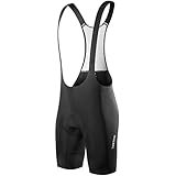 WOSAWE Pantalones cortos de ciclismo acolchados de gel 4D para hombre, transpirables, pantalones cortos de compresión para bicicleta MTB Racing, Bh199 Negro, 50