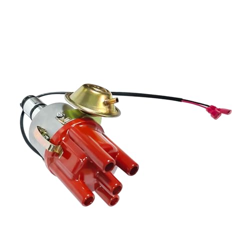 Image of 034 Vacuum Advance Electronic Distributor Red | Fits for VW Bug Bus Ghia Beetle Fastback Karmann Transporter 0231170034EL, 0231170034