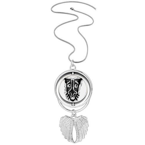 Collier pendentif ailes d'ange et totem de flamène indienne froide pour homme