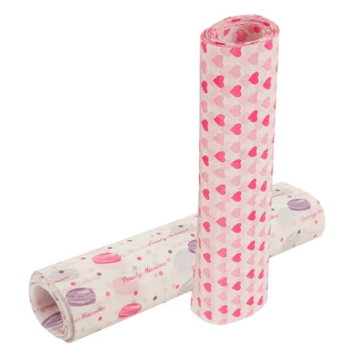 ELAYARD 200 Piezas Papel Encerado para Hornear Antigrasa Forros con Diseño Corazón y Macaron Papel para Envolver Alimentos para Bandejas y Cestas de Comida