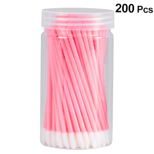 healvian 200個 使い捨てリップブラシ 軽量ポータブル中空スティック リップグロス 口紅用 メイクアップツール 柔らかい毛先 ランダムカラー
