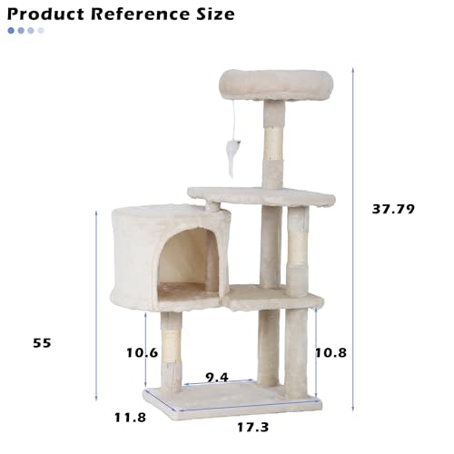 Árbol para gatos resistente 36 pulgadas beige miniatura 6