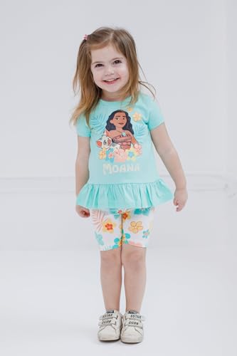 Image of Disney Girls' 2-Piece T-Shirt and Bike Shorts Set for Baby & Kids