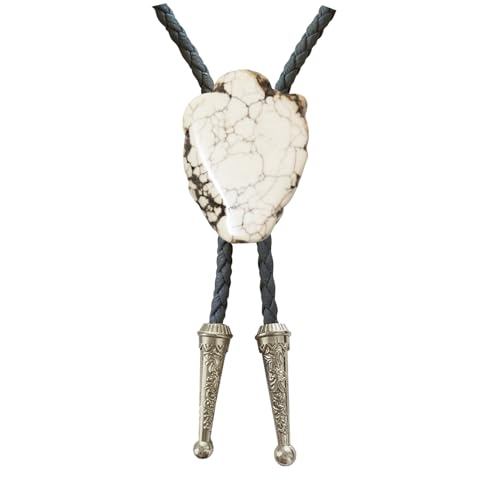 Image of Daisy Del Sol Bolo Tie Turquoise Stone Braided Vegan Faux Leather Silver Tips Handmade Necklace Adjustable Boho Western Jewelry